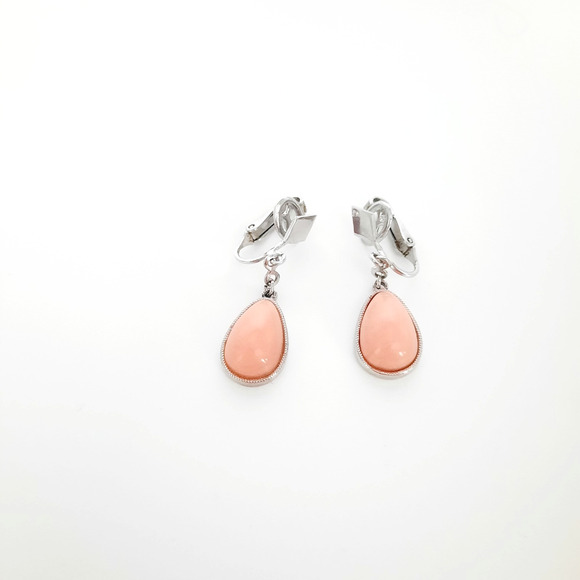 Vintage Avon 1970s Pale Fire Lucite Silver Tone Necklace & Earrings Demi-parure - Picture 3 of 7